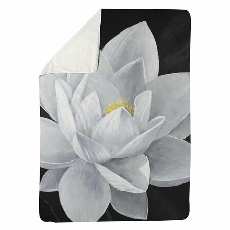 BEGIN HOME DECOR 60 x 80 in. Overhead View of A Lotus Flower-Sherpa Fleece Blanket 5545-6080-FL199